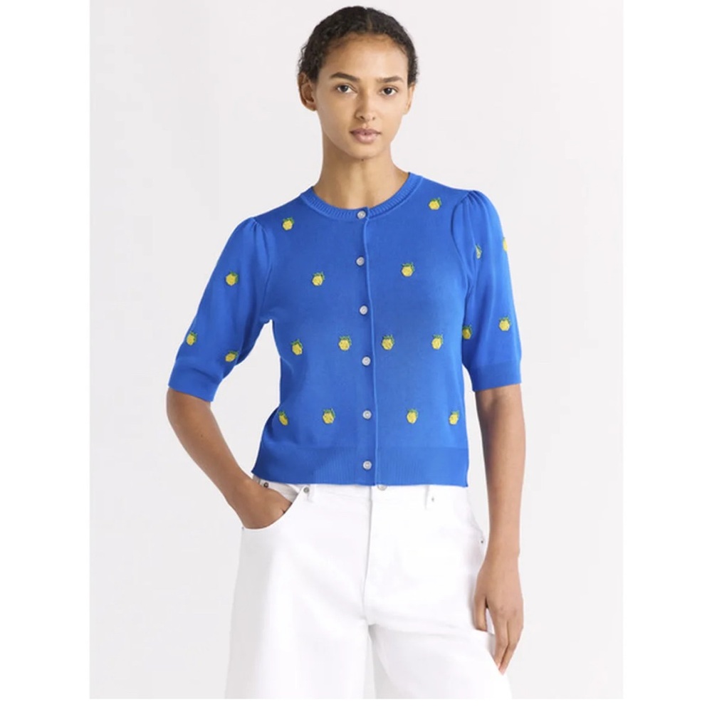 Vibrant Blue Lemon Sweater/Shirt 🍋 free Assembly NWT